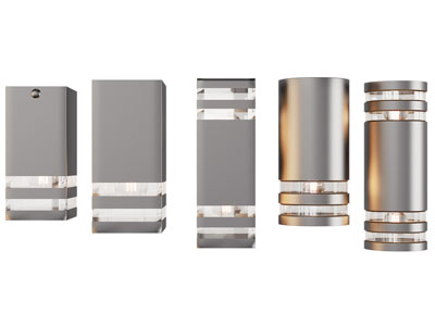 现代方形、柱形壁灯