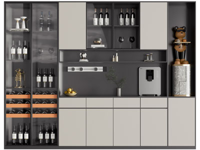 现代单侧玻璃柜门的酒柜3d模型 现代单侧玻璃柜门的酒柜