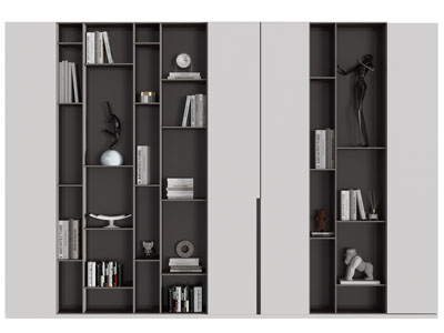 现代中间开放式书柜