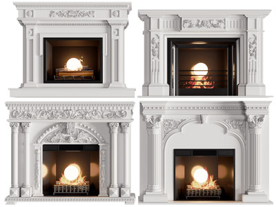欧式雕花壁炉火炉