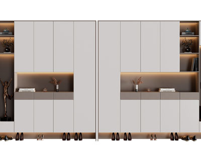 现代底部悬空装饰鞋柜