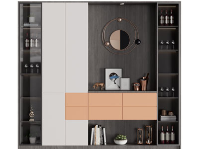 现代酒柜3d模型 现代酒柜