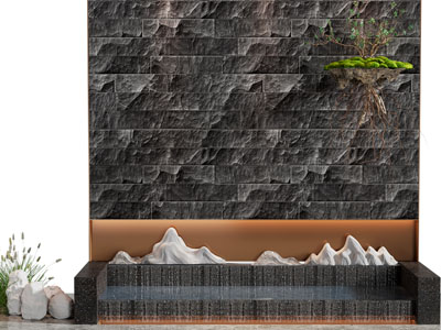 新中式山脉、瀑布景观园艺小品