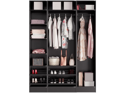 现代开放式衣柜3d模型 现代开放式衣柜