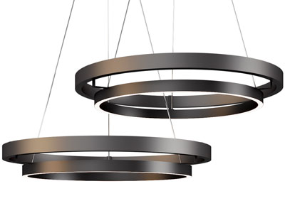 现代黑色环状吊灯
