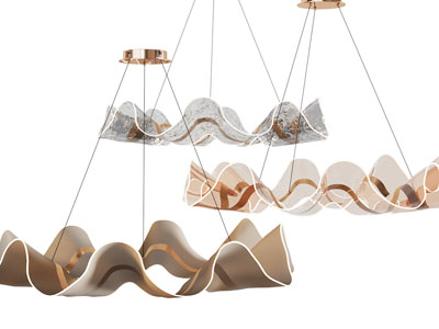 现代波浪灯罩吊灯