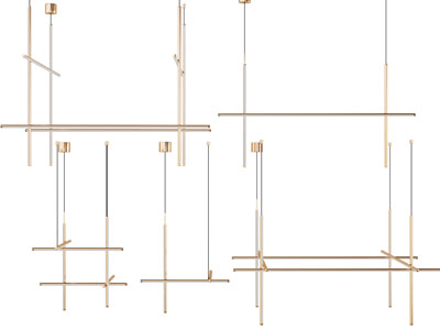 现代金属杆吊灯