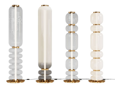 现代串珠玻璃落地灯