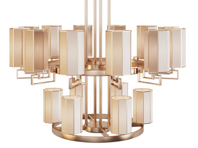 新中式双层多头吊灯