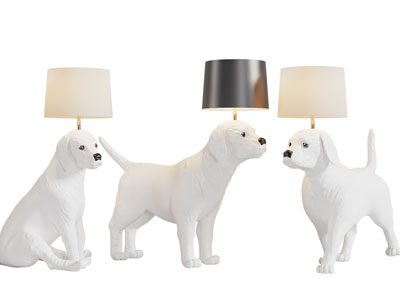 小狗雕塑落地灯