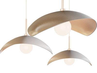 现代条纹金属灯罩吊灯