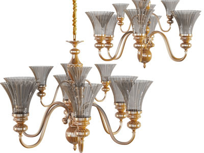 欧式烟灰色灯罩吊灯