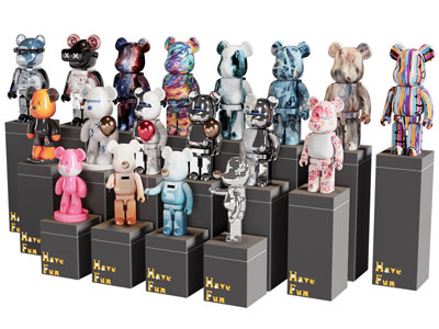 现代暴力熊雕塑雕刻摆件组合