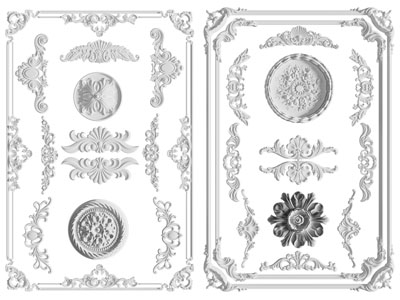 欧式雕花、石膏线、灯盘