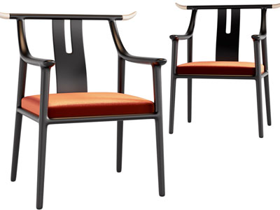 新中式扶手椅子、休闲椅子