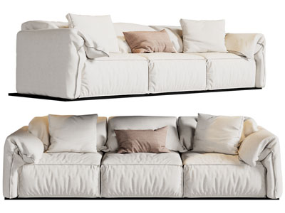 现代布艺多人沙发