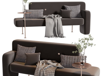 现代双人沙发3d模型 现代双人沙发