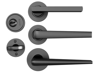 现代黑色金属门拉手3d模型 现代黑色金属门拉手