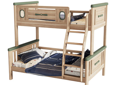 现代实木儿童上下床