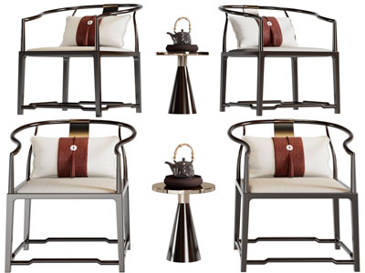 新中式扶手椅子、圈椅