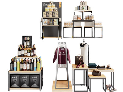 工业风loft红酒、零食、鞋帽货架展柜