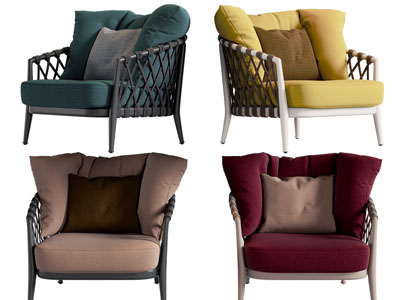 现代藤编休闲椅子