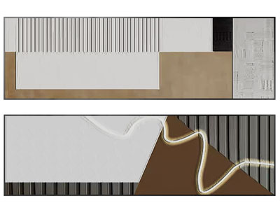 现代横幅装饰挂画3d模型 现代横幅装饰挂画