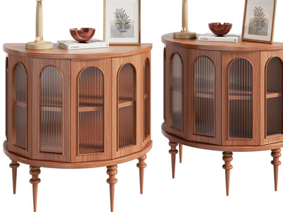法式实木边柜