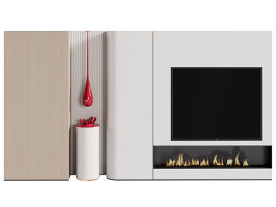 现代电视背景墙3d模型 现代电视背景墙