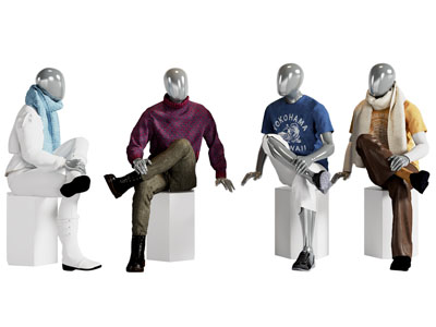 现代坐姿服装模特3d模型 现代坐姿服装模特
