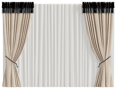 现代布艺窗帘窗纱