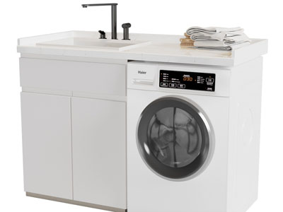 现代阳台洗衣机装饰柜