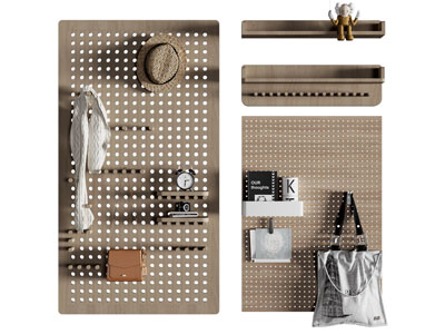 现代墙面洞洞眼收纳架