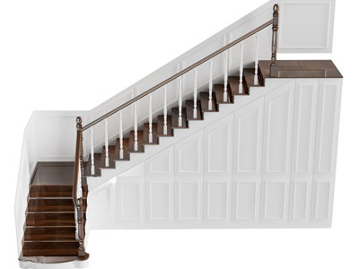 简欧带收纳柜的实木旋转楼梯3d模型 简欧带收纳柜的实木旋转楼梯