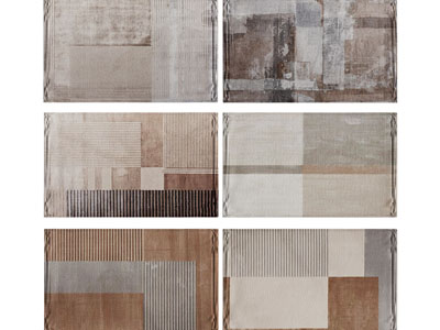 现代长方形地毯3d模型 现代长方形地毯