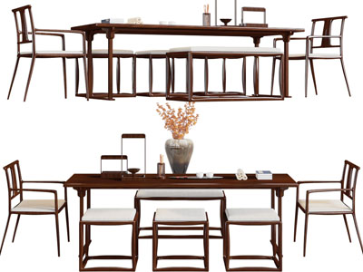 新中式实木茶桌椅组合