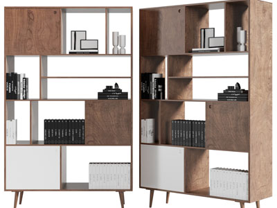 北欧实木装饰书柜