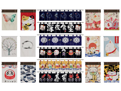 日式门帘、挂帘、广告牌3d模型 日式门帘、挂帘、广告牌