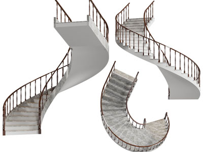 现代旋转楼梯3d模型 现代旋转楼梯