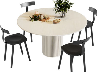 现代圆形餐桌椅组合