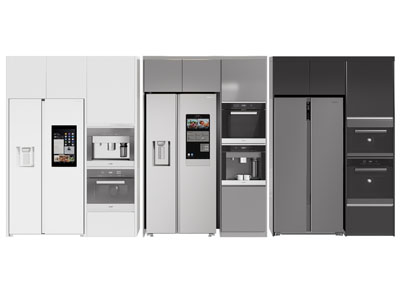 现代嵌入冰箱的橱柜