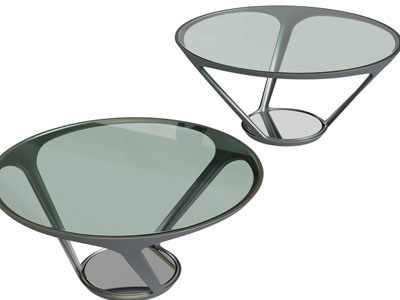 现代圆形玻璃茶几3d模型 现代圆形玻璃茶几