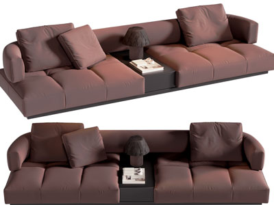 现代布艺双人沙发3d模型 现代布艺双人沙发