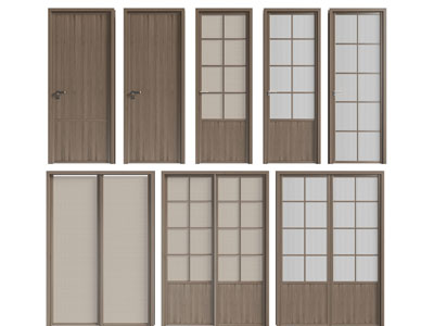 侘寂风单扇、双扇平开门、推拉门