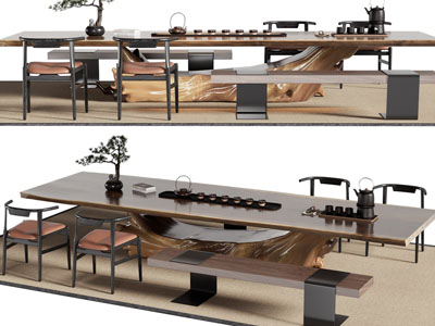 新中式茶桌椅组合