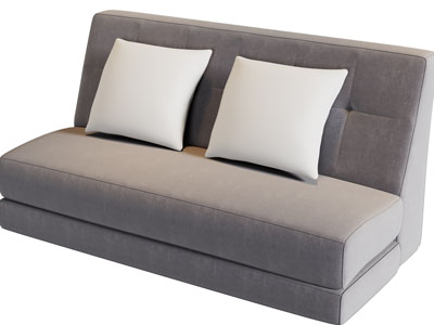 现代布艺无扶手双人沙发3d模型 现代布艺无扶手双人沙发