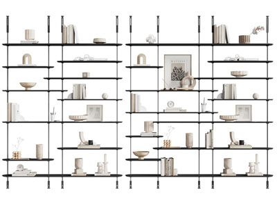 现代金属框架开放式收纳装饰架