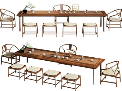 新中式实木茶桌椅组合