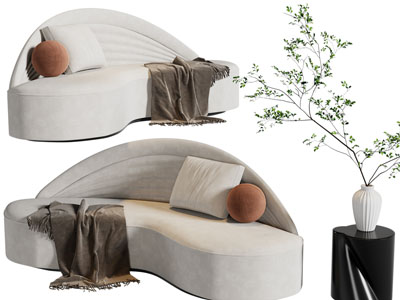 现代异形多人沙发、边几