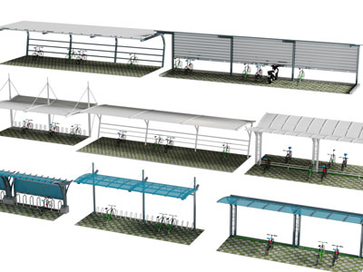 现代自行车停车棚